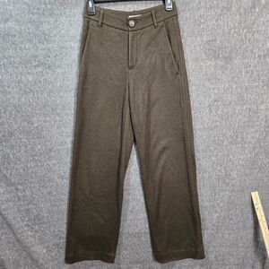 VINCE Women's Olive Green‎ Cozy Wool-Blend Wide Leg Pant Size 00